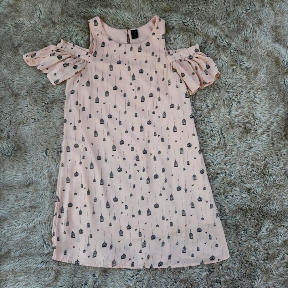 City Streets Cold Shoulder‎ Birdcage Dress Light Pink Knee Length Size 10